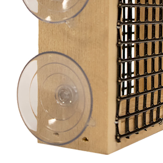 The "Suet & Tie Banquet" Window Suet Cage Bird Feeder