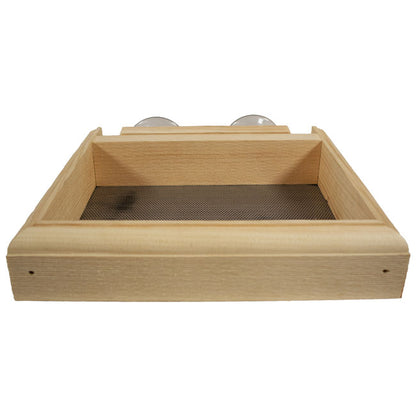 The "Horizon-Mini" Pine Window Bird Feeder | Open-Architecture Window Station | Coveside Conservation