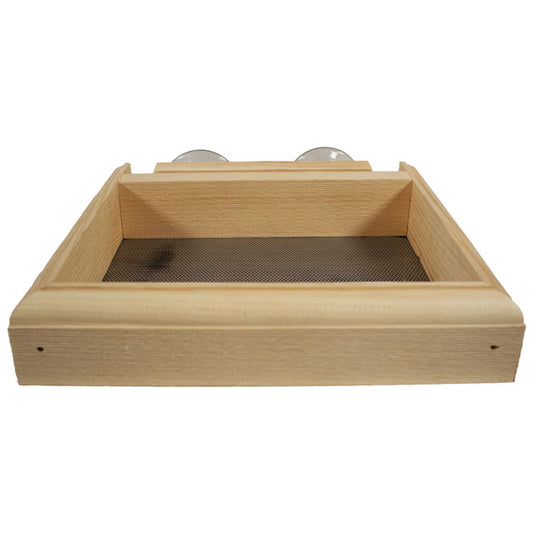 The "Horizon-Mini" Pine Window Bird Feeder | Open-Architecture Window Station | Coveside Conservation