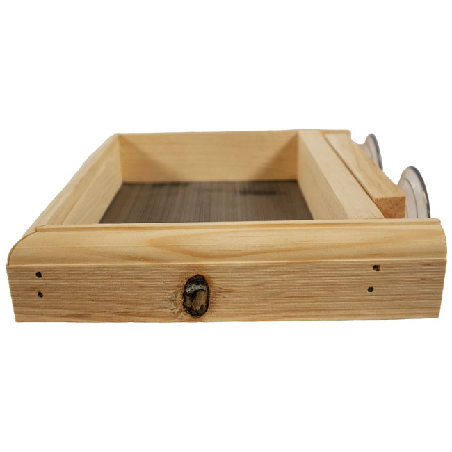 The "Horizon-Mini" Pine Window Bird Feeder | Open-Architecture Window Station | Coveside Conservation