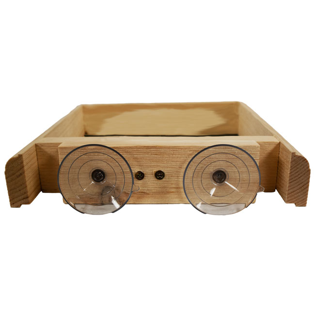 The "Horizon-Mini" Pine Window Bird Feeder | Open-Architecture Window Station | Coveside Conservation