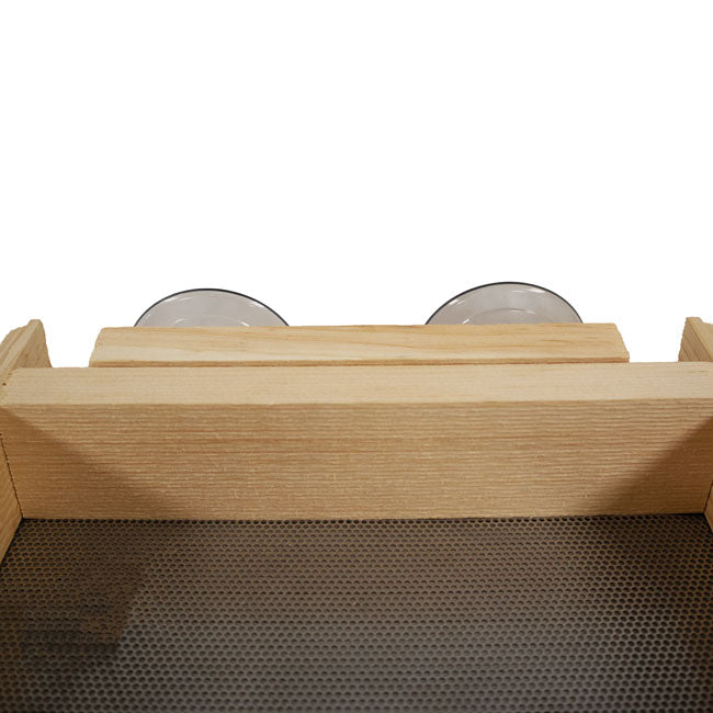 The "Horizon-Mini" Pine Window Bird Feeder | Open-Architecture Window Station | Coveside Conservation