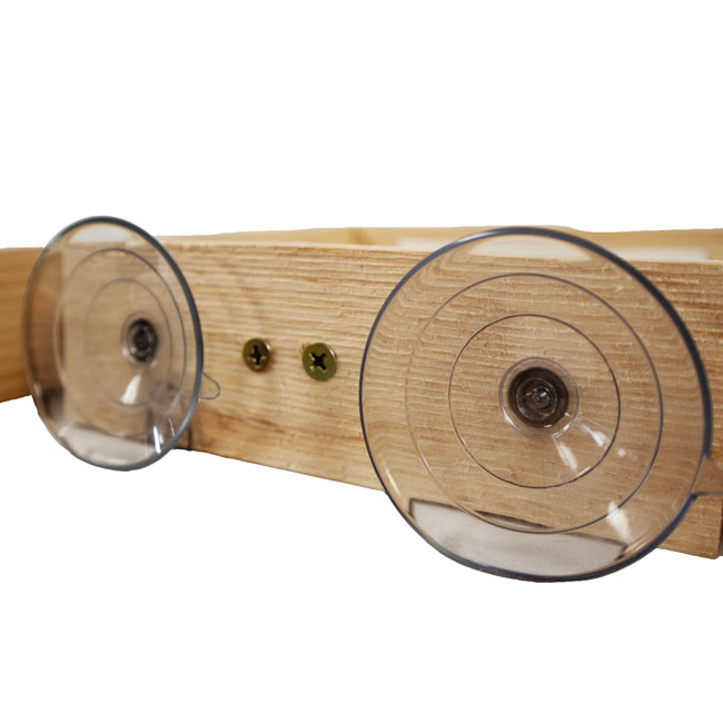 The "Horizon-Mini" Pine Window Bird Feeder | Open-Architecture Window Station | Coveside Conservation