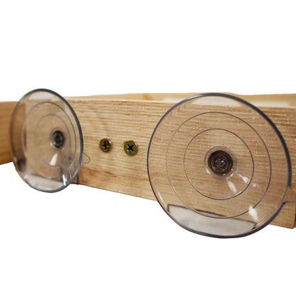 The "Horizon-Mini" Pine Window Bird Feeder | Open-Architecture Window Station | Coveside Conservation