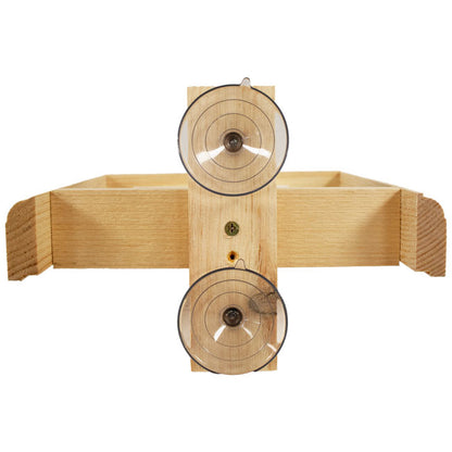 The "Horizon-Mini" Pine Window Bird Feeder | Open-Architecture Window Station | Coveside Conservation