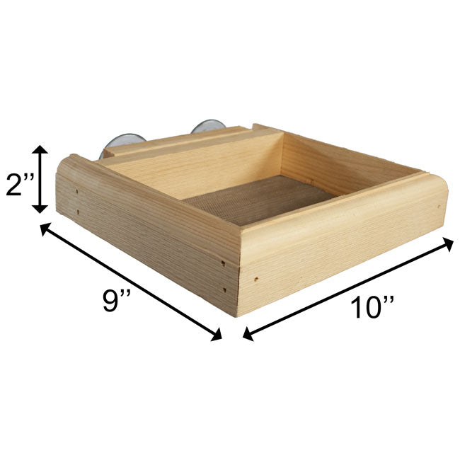 The "Horizon-Mini" Pine Window Bird Feeder | Open-Architecture Window Station | Coveside Conservation