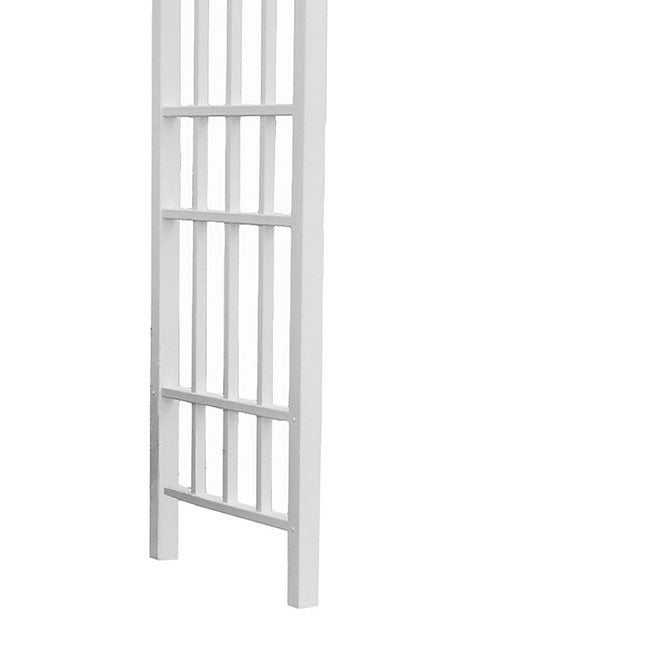 The 'Salt & Vine' Garden Arbor | Dura-Trel 85" White Vinyl Flat-Top Lattice Arbor