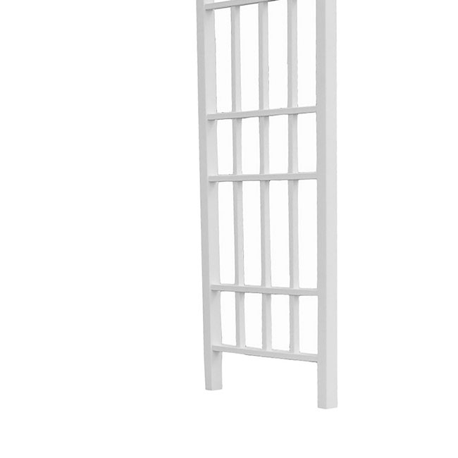 The 'Salt & Vine' Garden Arbor | Dura-Trel 85" White Vinyl Flat-Top Lattice Arbor
