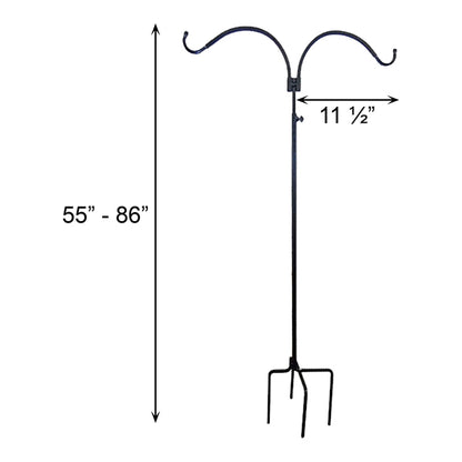 The "Telescope-86" Square-Steel Estate Foundation | 86" Adjustable Double Shepherd Hook | Erva Tool & Die