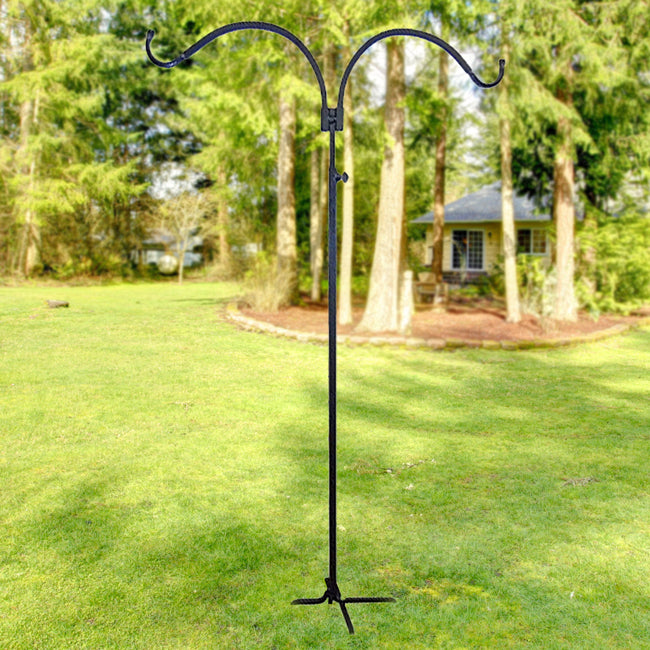 The "Telescope-86" Square-Steel Estate Foundation | 86" Adjustable Double Shepherd Hook | Erva Tool & Die
