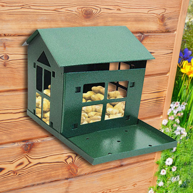 The 'Shell Shack' Squirrel Feeder | Erva Tool & Die USA-Made Steel Squirrel Feeder with Viewing Window