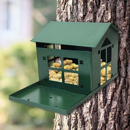 The 'Shell Shack' Squirrel Feeder | Erva Tool & Die USA-Made Steel Squirrel Feeder with Viewing Window