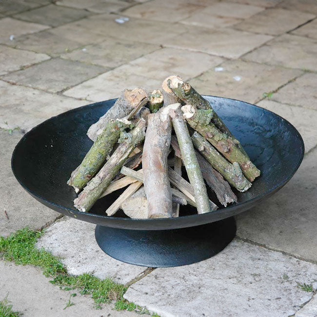 The Crucible & Dragon Fire Set | 23-Inch Cast Iron Fire Pit | Wood Burning Fire Bowl | Esschert Design