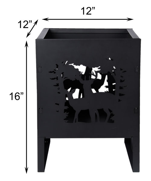 The Woodland Silhouette Hearth | 16" Laser-Cut Deer Steel Fire Pit | Esschert Design