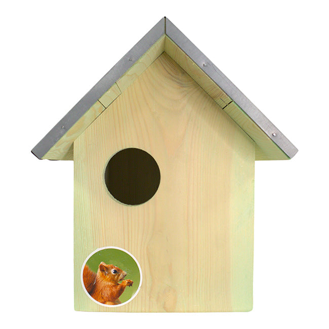 The 'Countryside Bed & Breakfast' Squirrel Habitat Matched Set | Esschert Design Squirrel House, Feeder, Nesting Chips & Premium Seed Blend