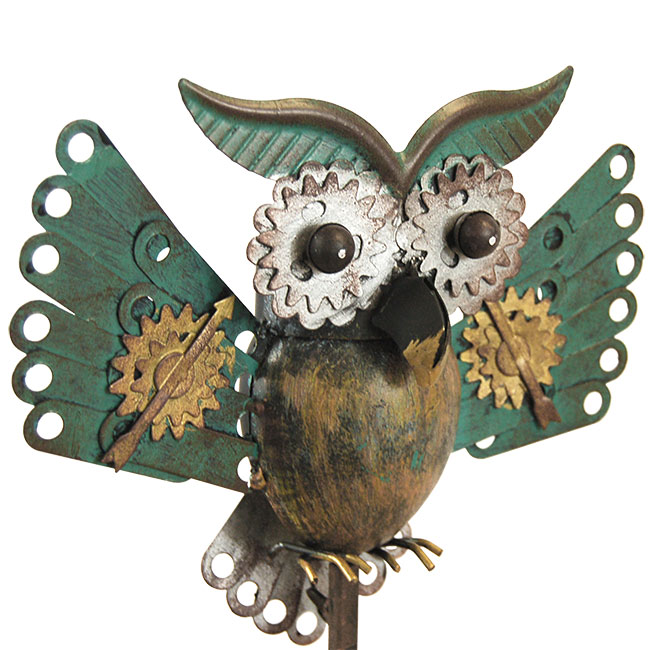 The Midnight Aeronaut | 53" Kinetic Owl-in-Flight Wind Sculpture | Esschert Design