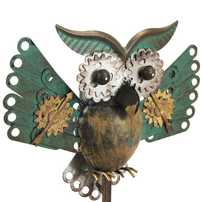 The Midnight Aeronaut | 53" Kinetic Owl-in-Flight Wind Sculpture | Esschert Design