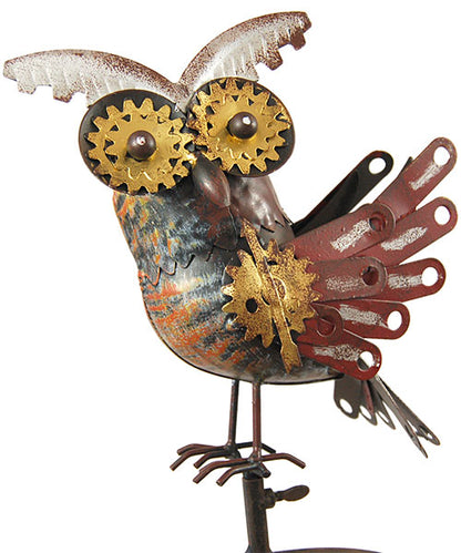 The Mechanical Sentinel | 55" Steampunk Kinetic Alert Owl Rocker | Esschert Design
