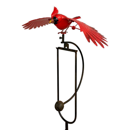 The 'Flock in Flight' Flying Bird Rocker Trio | Esschert Design Steel Cardinal, Blue Jay & Finch Garden Rocker Set