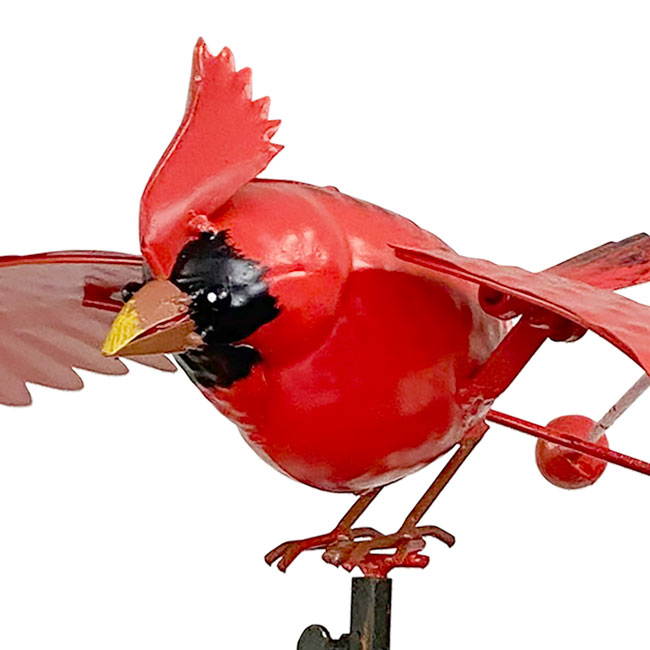 The 'Flock in Flight' Flying Bird Rocker Trio | Esschert Design Steel Cardinal, Blue Jay & Finch Garden Rocker Set