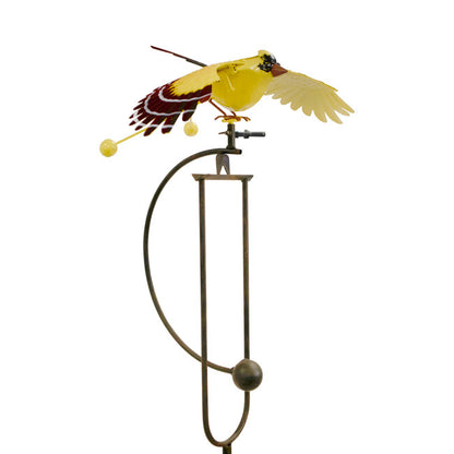 The 'Flock in Flight' Flying Bird Rocker Trio | Esschert Design Steel Cardinal, Blue Jay & Finch Garden Rocker Set