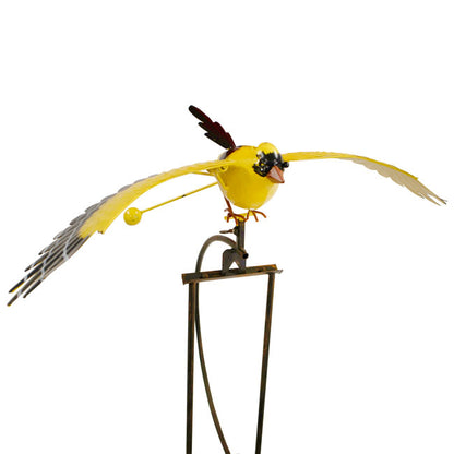 The 'Flock in Flight' Flying Bird Rocker Trio | Esschert Design Steel Cardinal, Blue Jay & Finch Garden Rocker Set