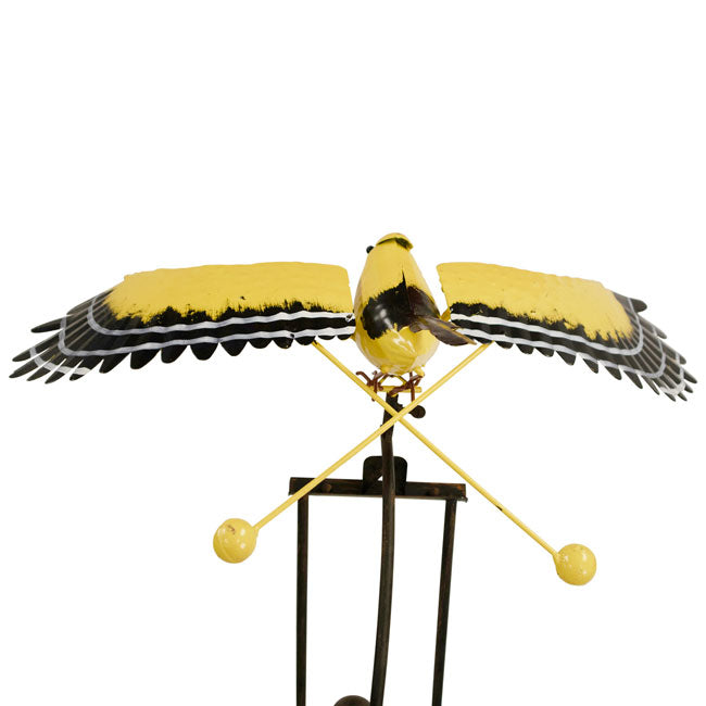 The 'Flock in Flight' Flying Bird Rocker Trio | Esschert Design Steel Cardinal, Blue Jay & Finch Garden Rocker Set