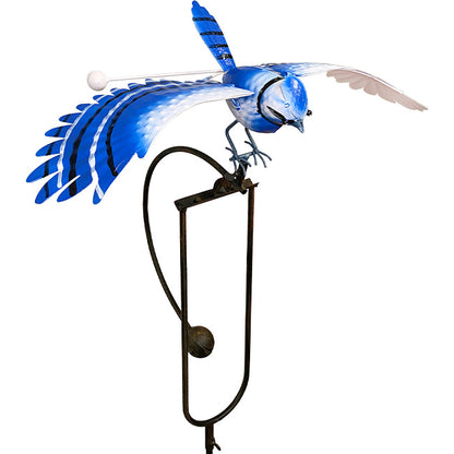 The 'Flock in Flight' Flying Bird Rocker Trio | Esschert Design Steel Cardinal, Blue Jay & Finch Garden Rocker Set