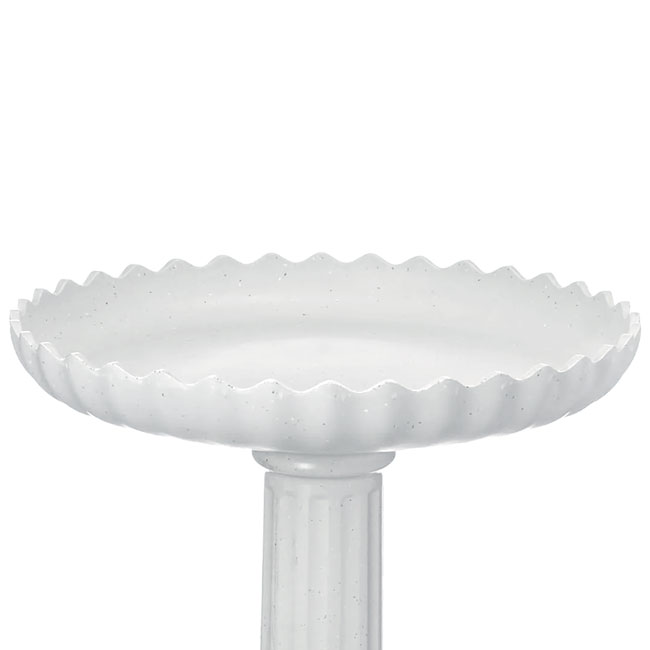 The 'Sky-Rise Spa' Heated Bird Bath & Pedestal | Farm Innovators Scalloped Heated Birdbath | Includes Cord!