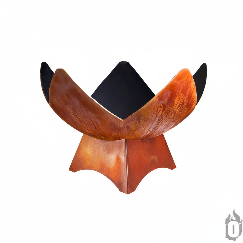 The Blossoming Blaze Fire Bowl | Hand-Forged American Carbon Steel Fire Pit | Ohio Flame
