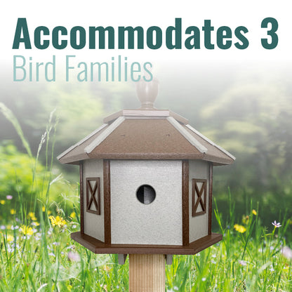 The "Prairie Pavilion" Three-Chamber Gazebo Birdhouse