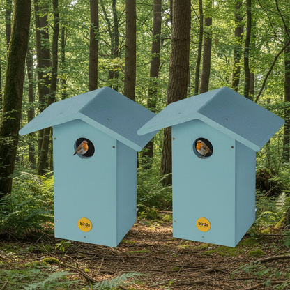The "Twin-Home" Bluebird House Suite | 2-Pack Recycled Poly Nesting Box | Birds Choice