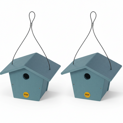 The "Twin-Home" Traditional Wren House | 2-Pack Hanging Chickadee Nesting Box | Birds Choice