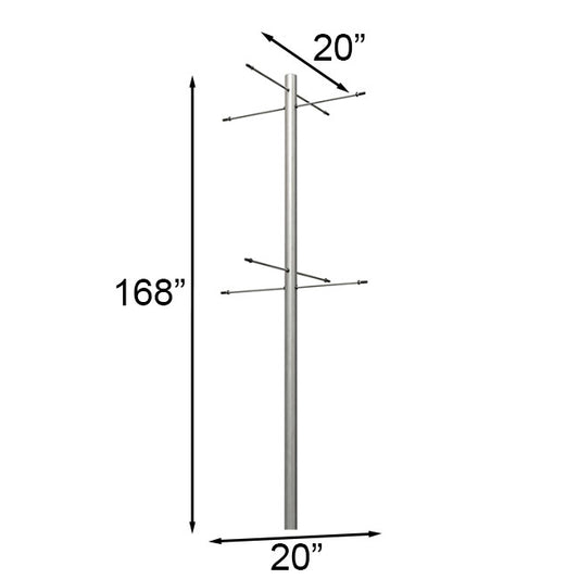 The 'Axis' Purple Martin Gourd Pole | Wild Bird Lover's 4-Over-4 Aluminum 8-Gourd Colony System