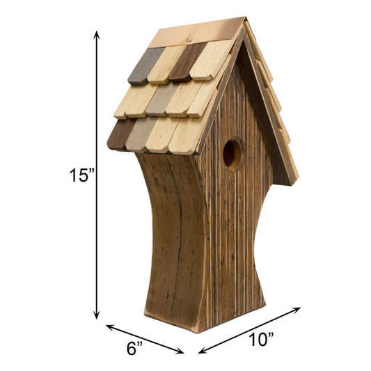 The "Whimsical Wave" Cypress Tree Swallow Birdhouse