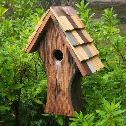 The "Whimsical Wave" Cypress Tree Swallow Birdhouse