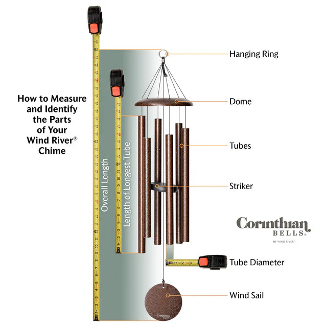 The Harmonic Choir | 56" Corinthian Bells Deep Contra-Bass Wind Chime - Scale of G | Wind River