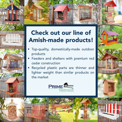 The 'Gazebo Galley' Bird Feeder | Prime Retreat Amish Cedar & Recycled Plastic Gazebo Bird Feeder
