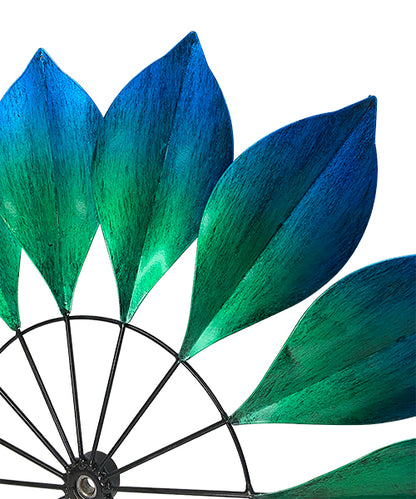 The Monterey Atmospheric Fixture | 93" Blue and Green Ombre Double Wind Spinner | Marshall Home & Garden