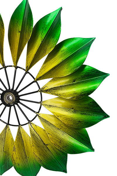 The Monterey Atmospheric Fixture | 93" Blue and Green Ombre Double Wind Spinner | Marshall Home & Garden