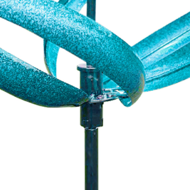 The Celestial Kinetic Keystone | 81" Blue Spherical Double Wind Spinner | Marshall Home & Garden