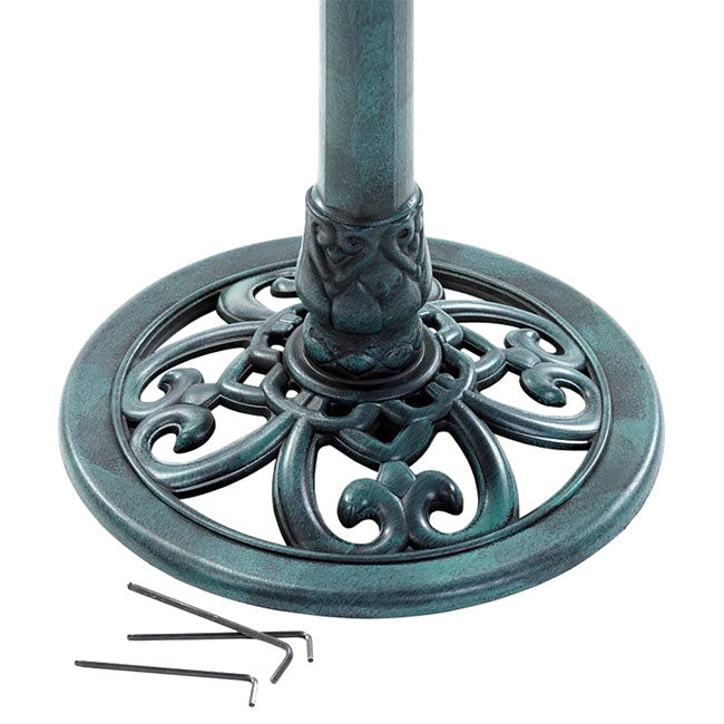 The "Emerald Lagoon" Solar Bird Bath Quad | 4-Station Fountain Grid & Mosquito Control