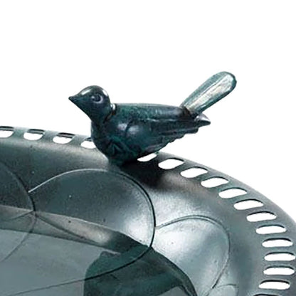 The "Emerald Lagoon" Solar Bird Bath Quad | 4-Station Fountain Grid & Mosquito Control