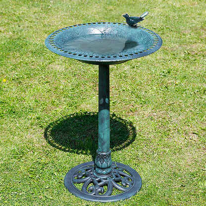The "Emerald Lagoon" Solar Bird Bath Quad | 4-Station Fountain Grid & Mosquito Control