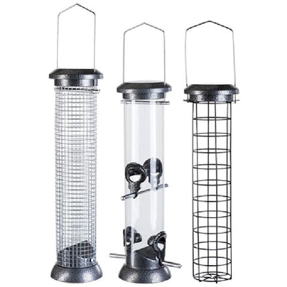 The 'Silver Supper Grande' Curated Tube Bird Feeder Set