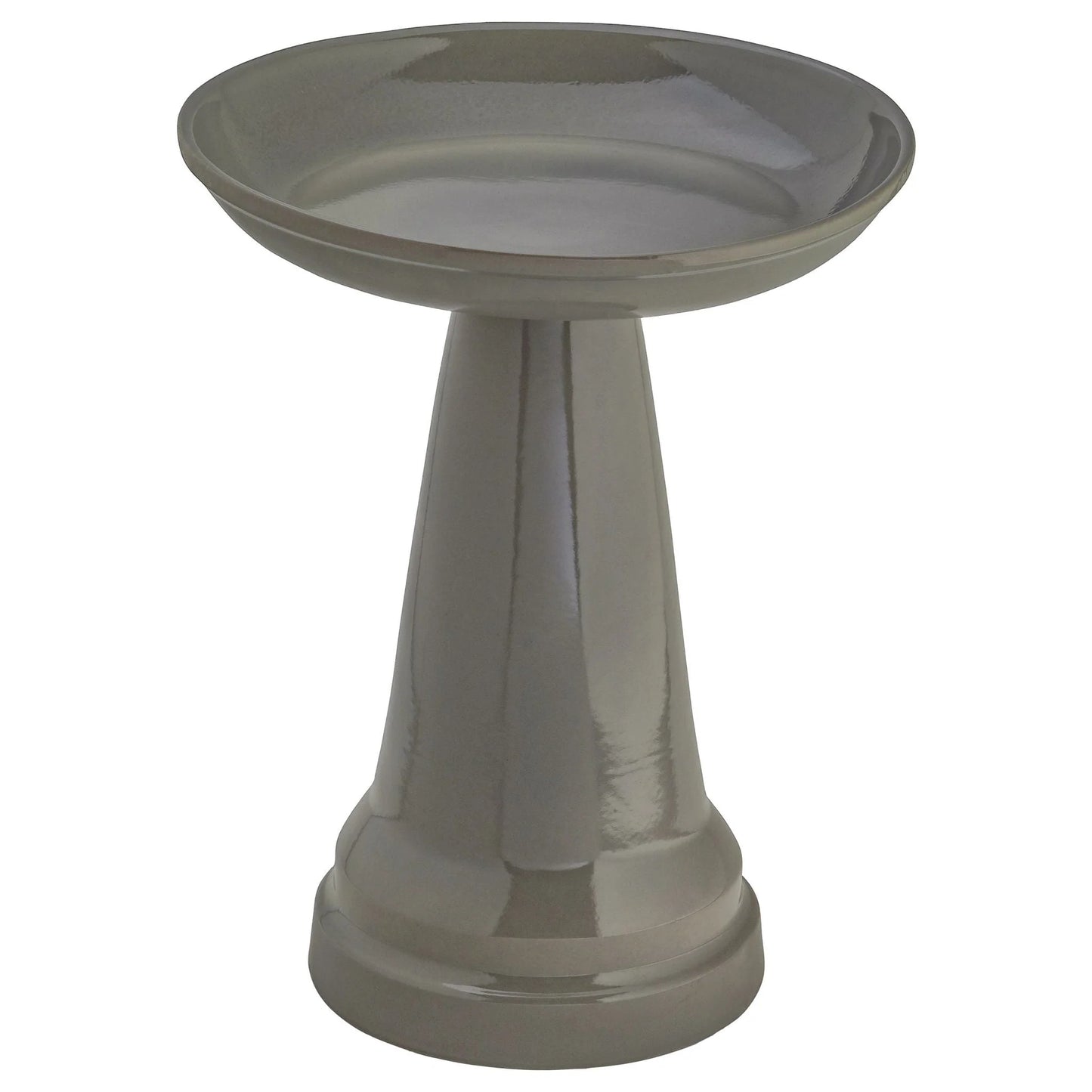 The "Zanesville" Ceramic Bird Bath | 17-Inch Locking Stone Garden Basin | Ohio Stoneware