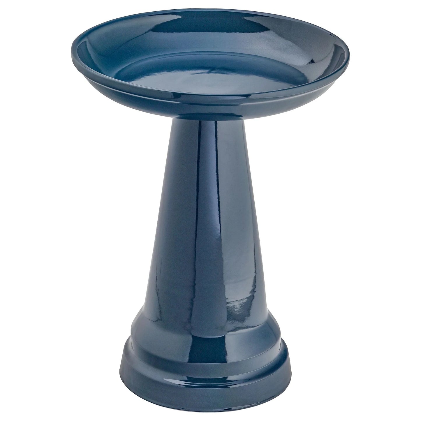 The "Zanesville" Ceramic Bird Bath | 17-Inch Locking Stone Garden Basin | Ohio Stoneware