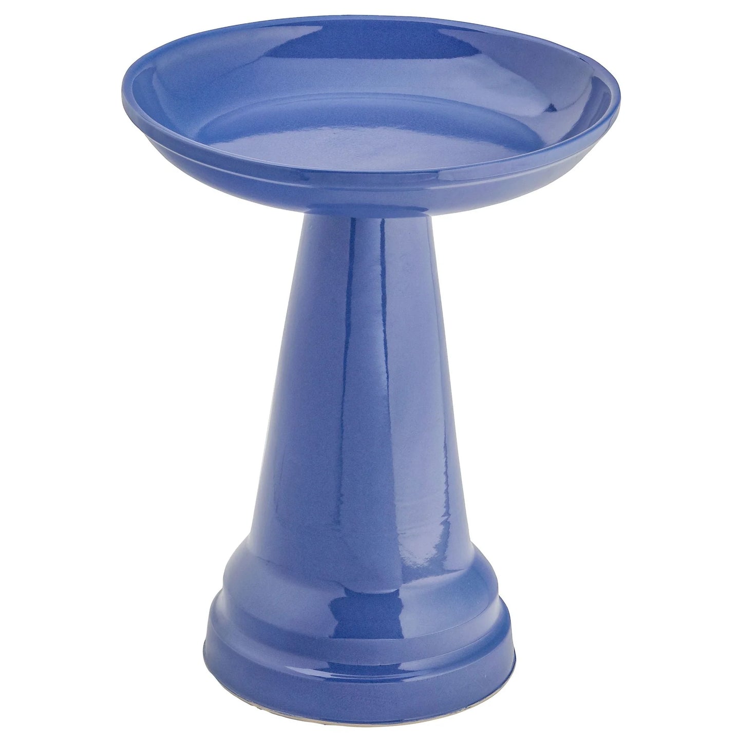 The "Zanesville" Ceramic Bird Bath | 17-Inch Locking Stone Garden Basin | Ohio Stoneware