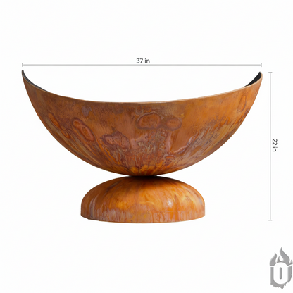 The Lunar Lantern Monolith Fire Bowl | Hand-Forged American Carbon Steel Fire Pit | Ohio Flame