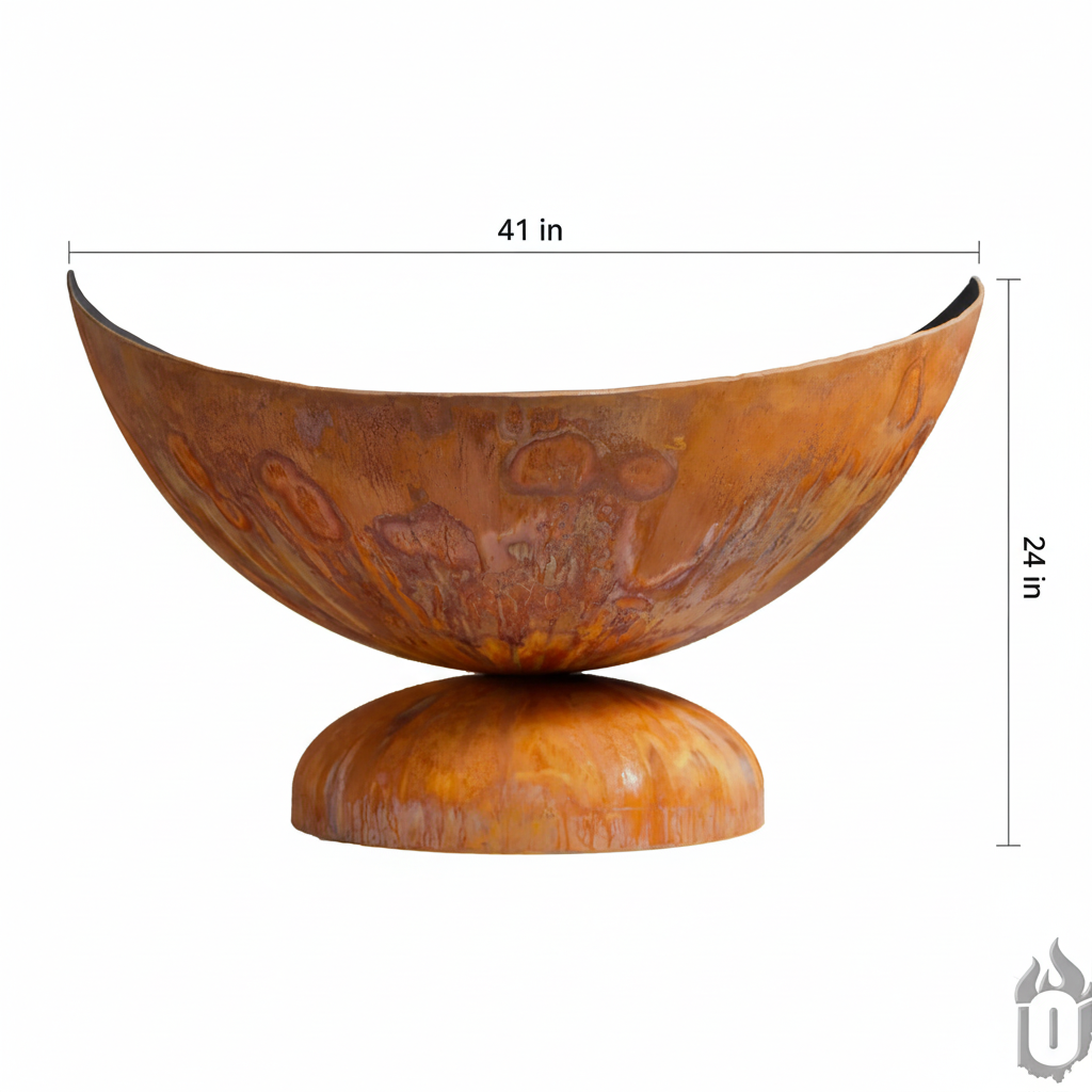 The Lunar Lantern Monolith Fire Bowl | Hand-Forged American Carbon Steel Fire Pit | Ohio Flame
